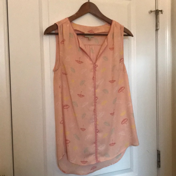 ModCloth Peach Umbrella Print Tank - Picture 4 of 7